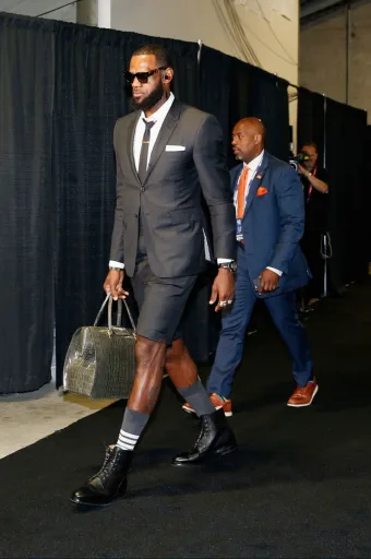 LeBron James in one of Thom Browne’s signature suits.