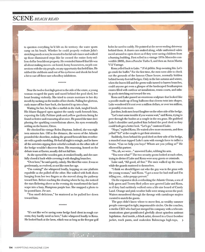 Hamptons Magazine scan, page 4