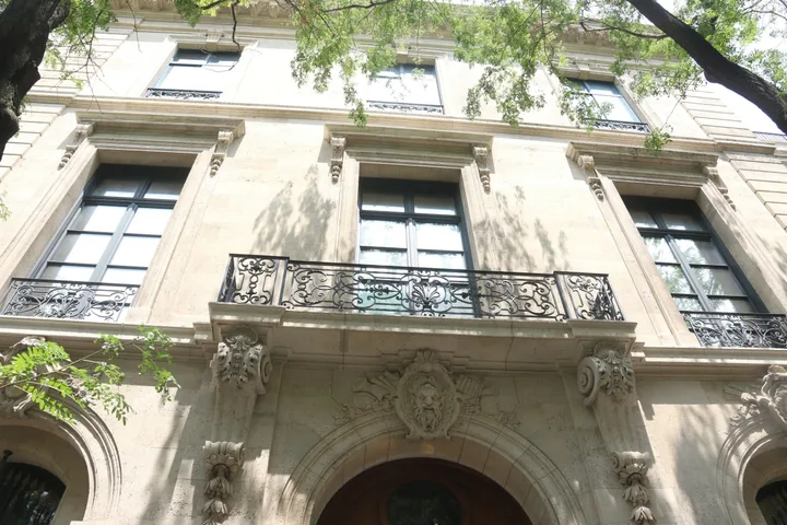 A view of financier Jeffrey Epstein's Upper East Side Townhouse in 2019.